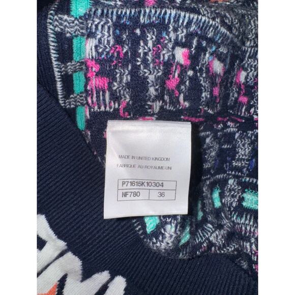 Chanel 21K Blue Rainbow Letter Logo CC Button Long Sleeve Cardigan Sweater 36 - Picture 14 of 15